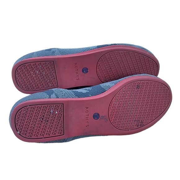 Rothy's Size 8 The Flat Retired Gray Camo Red Bottom Round Toe Ballet Flats - Picture 5 of 7